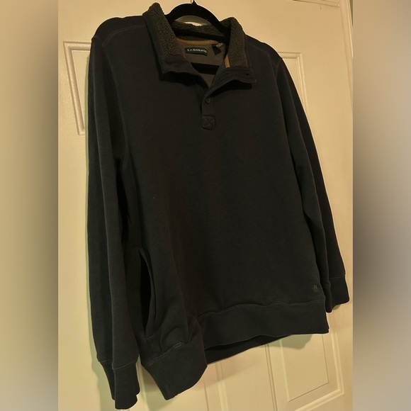 G.H. BASS CO Men's Navy Blue‎ Fleece Lined Button Sherpa Collar Sweatshirt SZ XL - Picture 6 of 16